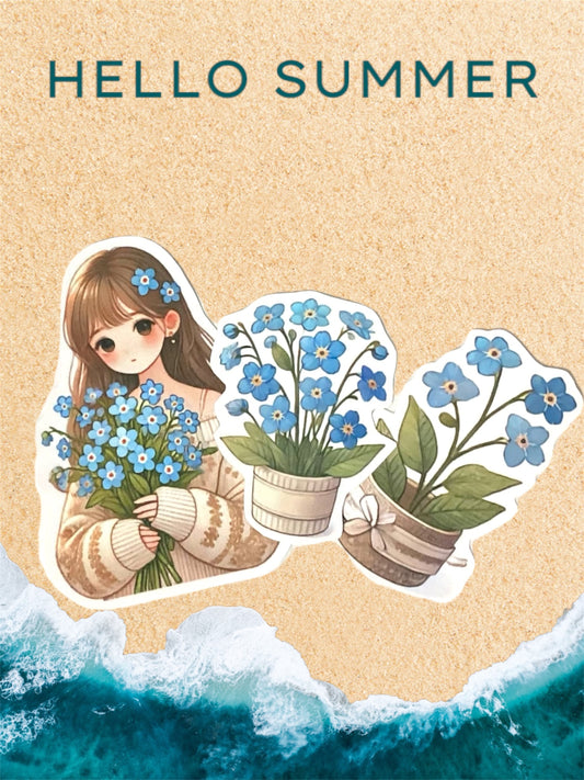 Forget Me Not Girl Stickers Set