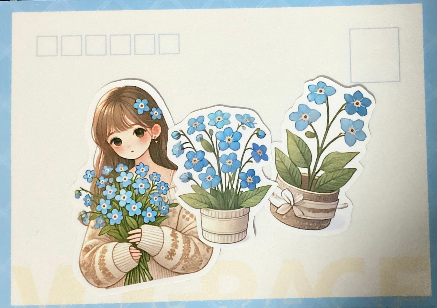 Forget Me Not Girl Stickers Set