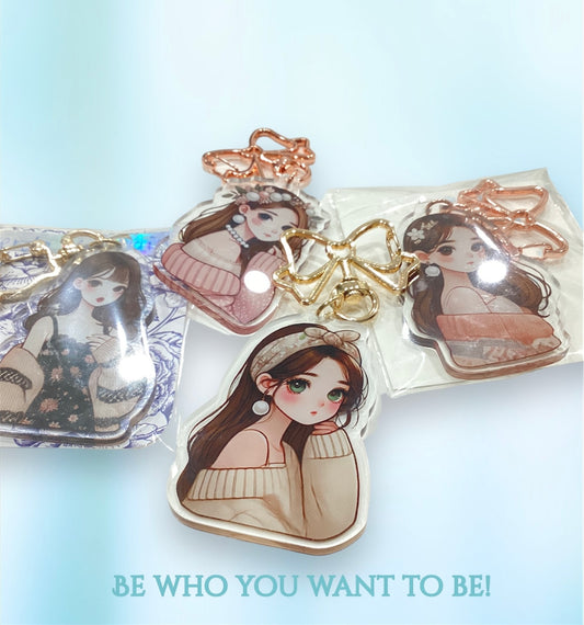 acrylic keychains beautiful anime style girls