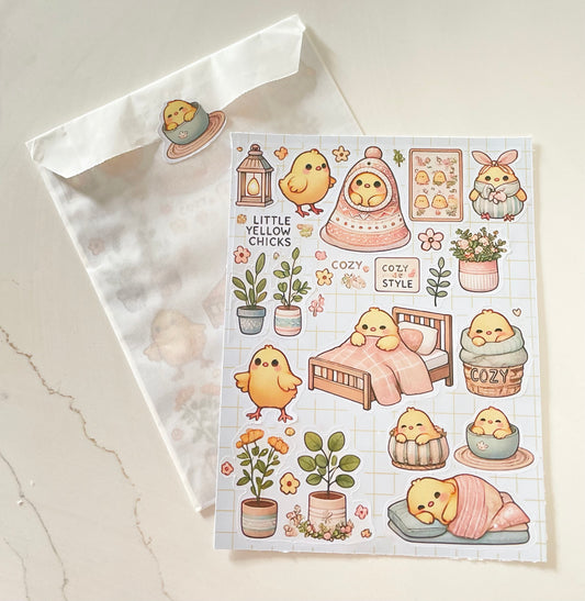 Little Yellow Chicks Sticker Sheet