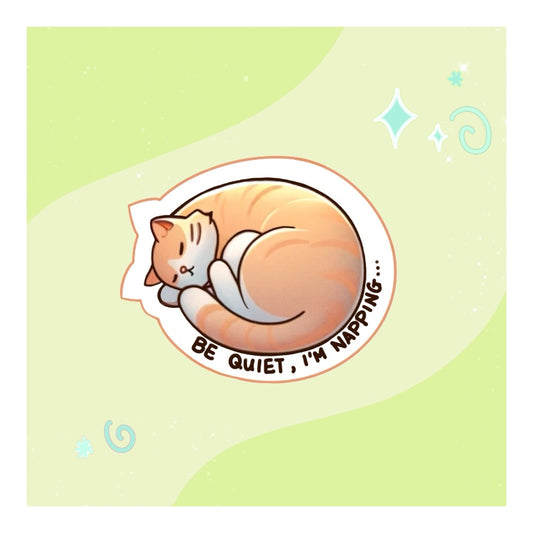 Napping Cat Die-Cut Sticker