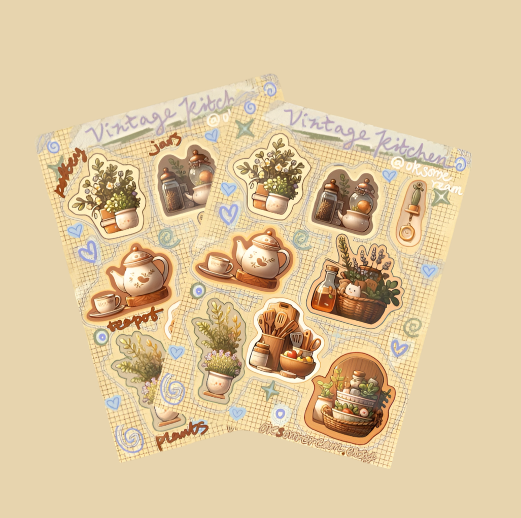 Vintage Kitchen Sticker Sheet